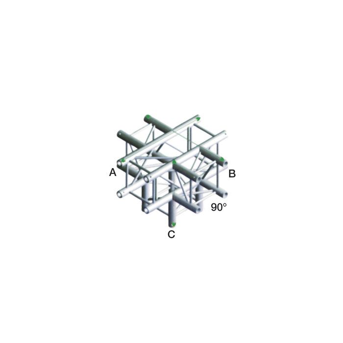 Milos QCU51 Vierkant Truss Cross + Down 5-Way G-truss