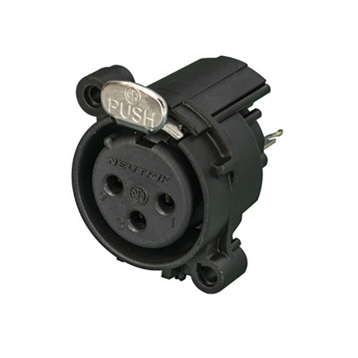 
Neutrik 3 Pole Female XLR receptaclel
Horizontale PCB-montage
