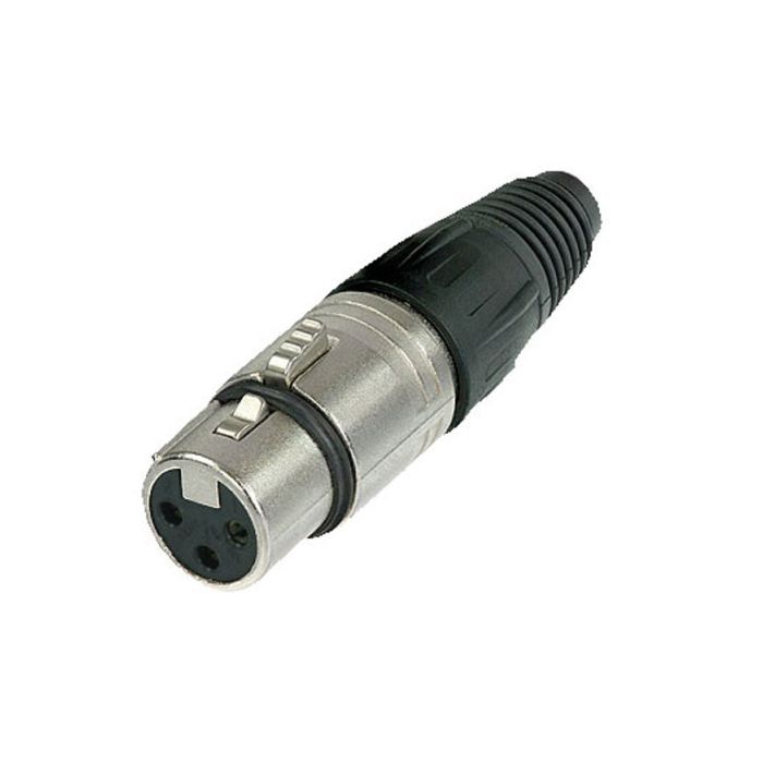 Neutrik XLR 3p. Connector Female Vrouwelijk, nikkelen behuizing