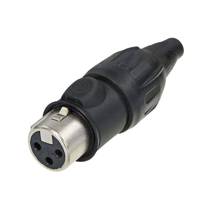 XLR 3p. Connector Female TOP Gold contacts, Stainless steel Housing