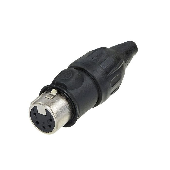 XLR 5p. Connector Female TOP Gold contacts, Stainless steel Housing