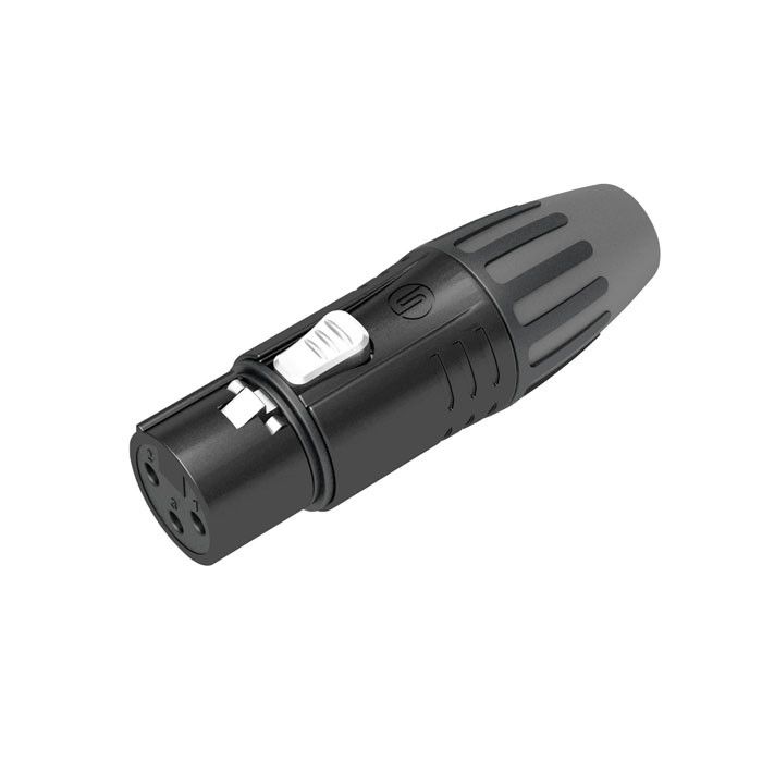 Seetronic XLR 3P Connector, female Vergulde contacten - zwarte behuizing
