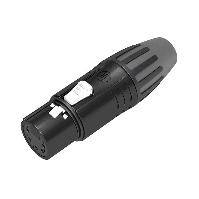 Seetronic XLR 5P Connector, female Verzilverde contacten - zwarte behuizing