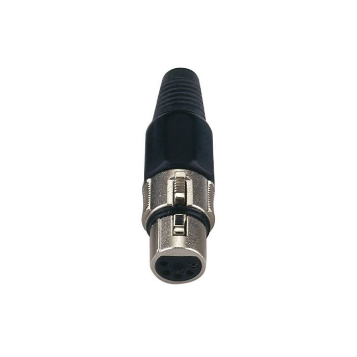 DAP XLR Female 5 polig Nickel housing, Black endcap 